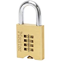 Master Lock 651EURD Candado con cuerpo de latón macizo y combinación personalizable- Dorado- 10 x 5.1 x 1.3 cm